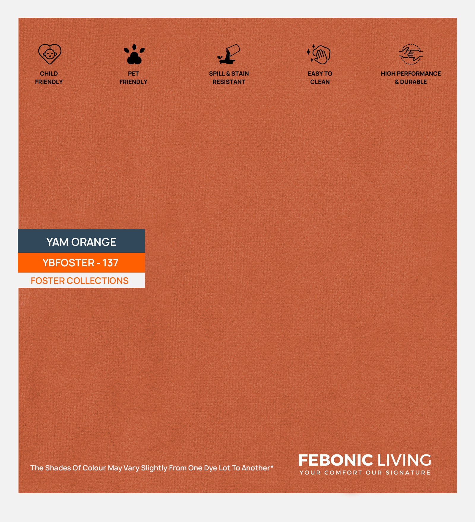 Velvet Foster Fabric Yam Orange 137 Code