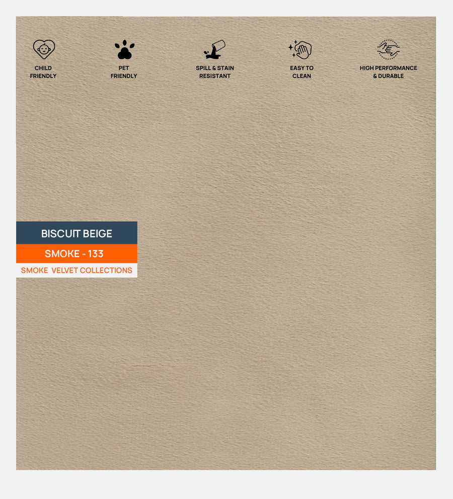Velvet Smoke Fabric Biscuit Beige 133 Code by Febonic Living