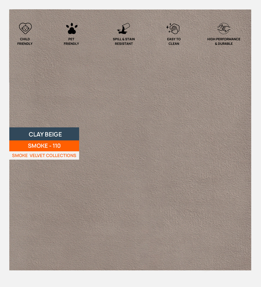 Velvet Smoke Fabric Clay Beige 110 Code by Febonic Living