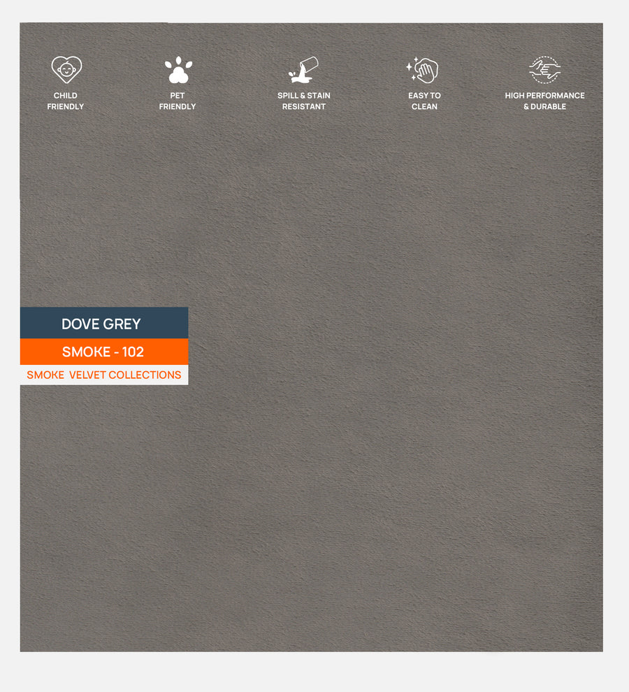 Velvet Smoke Fabric Dove Grey 102 Code by Febonic Living