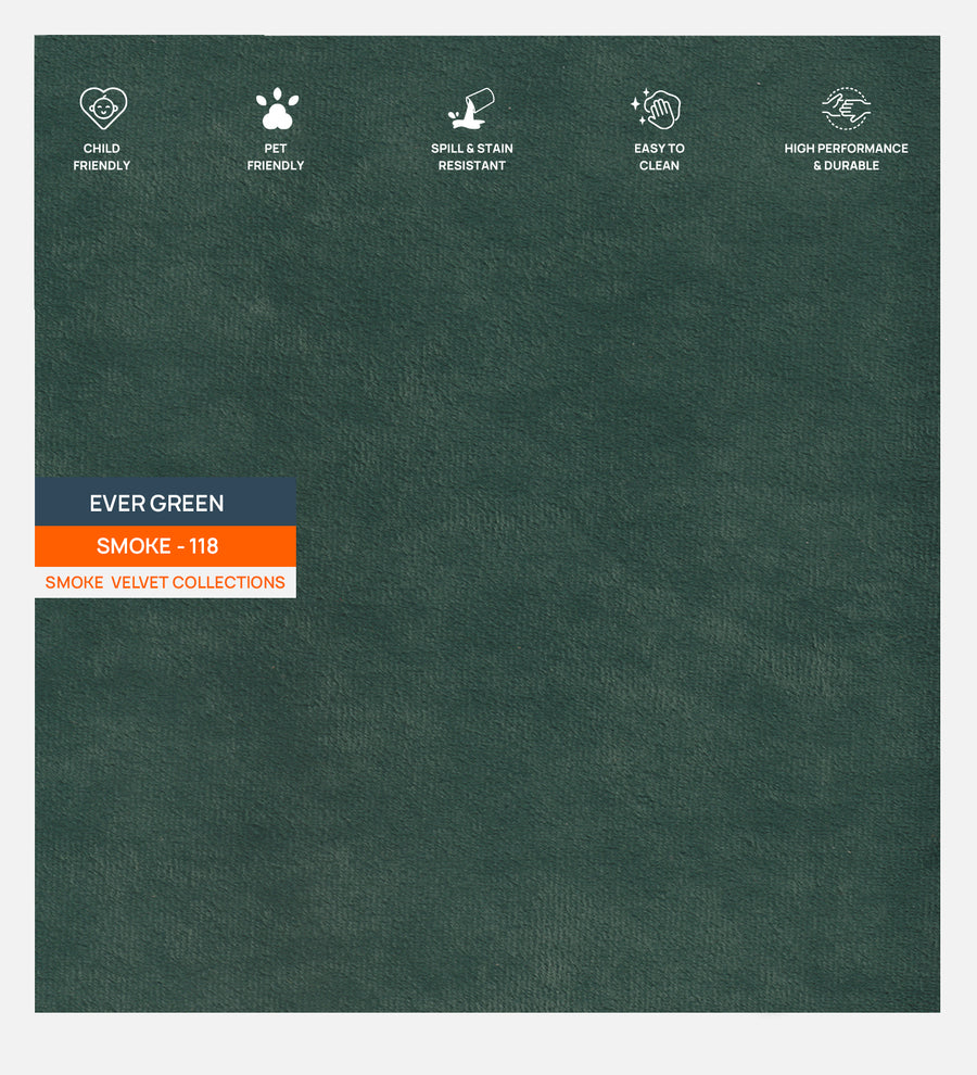 Velvet Smoke Fabric Ever Green 118 Code by Febonic Living