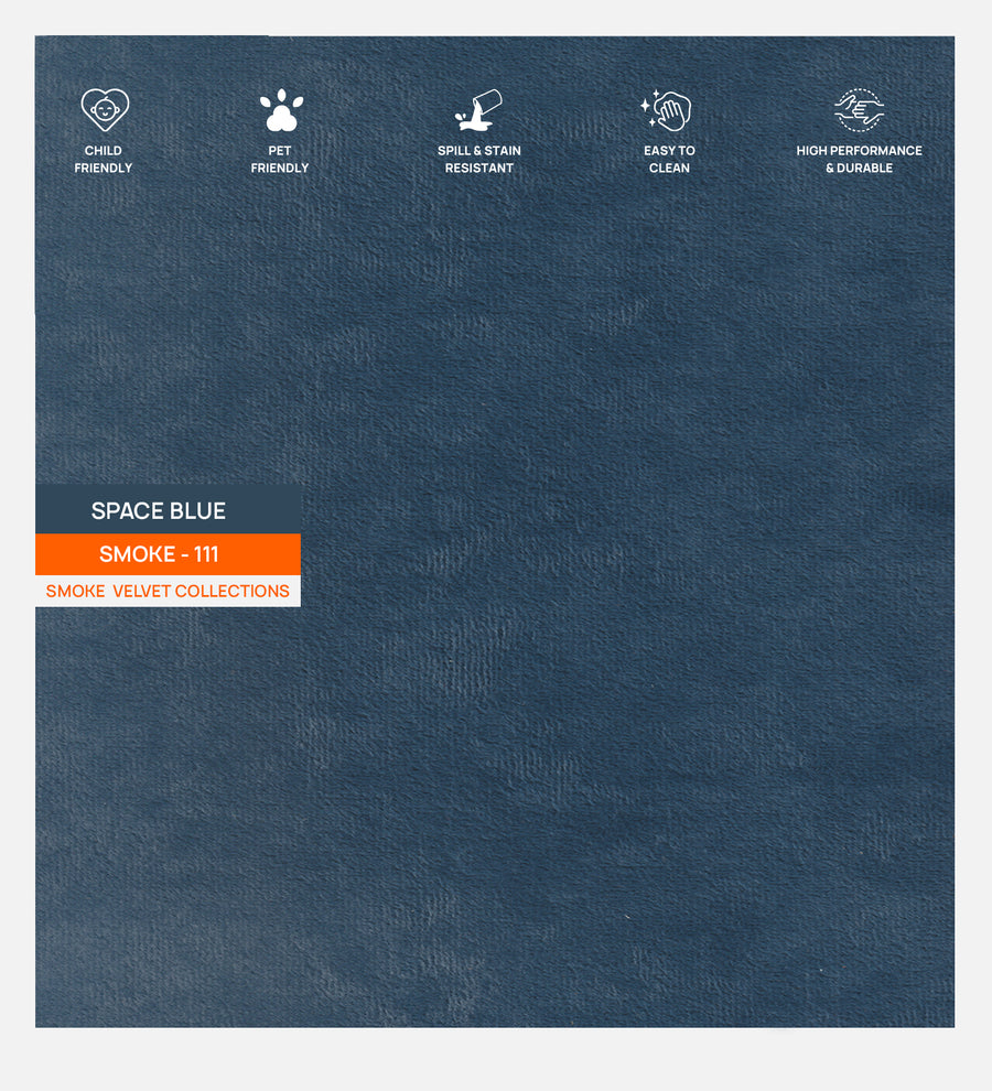 Velvet Smoke Fabric Space Blue 111 Code by Febonic Living
