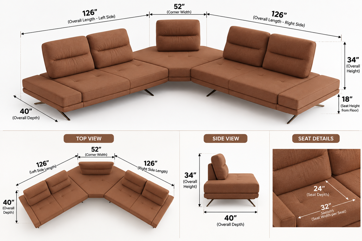 Versali Modular Corner Sofa - Carmel Beige