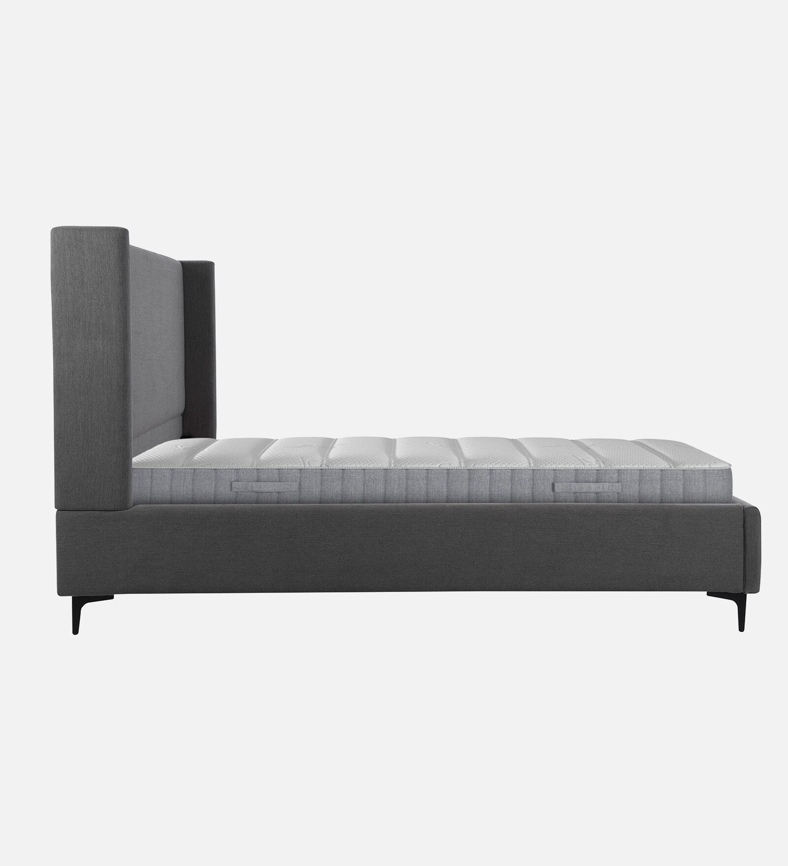 Vilas Fabric Upholstered Queen Size Bed In Charcoal Grey Colour - Febonic Living