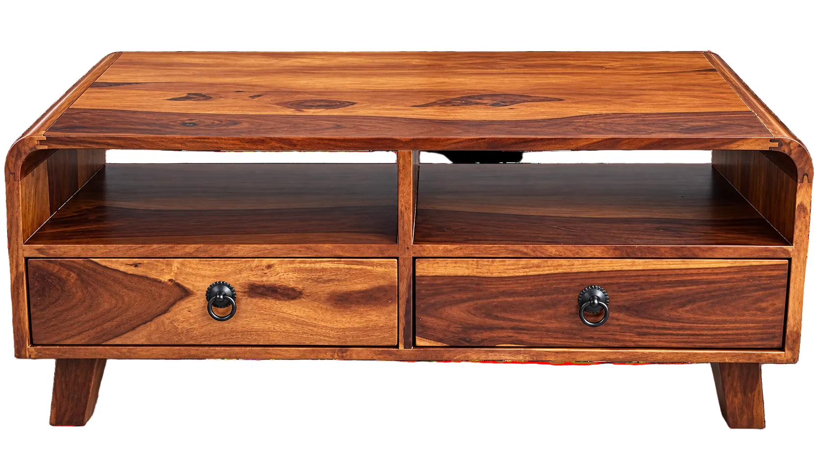 Vina Sheesham Wood Coffee Table In Teak Finish