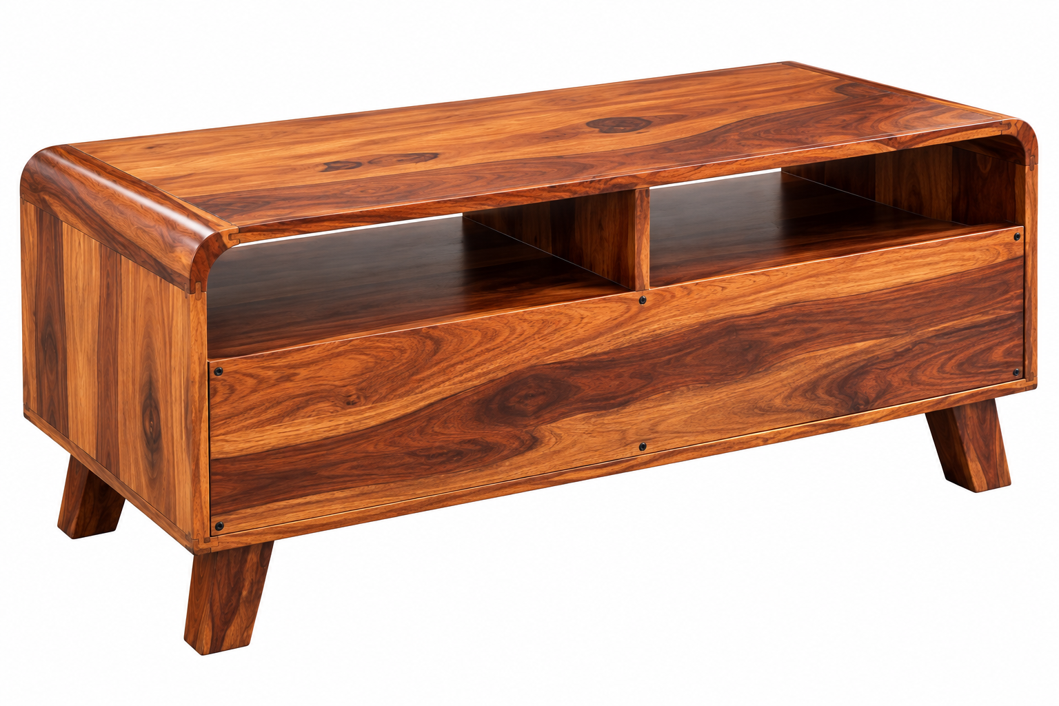 Vina Sheesham Wood Coffee Table In Teak Finish