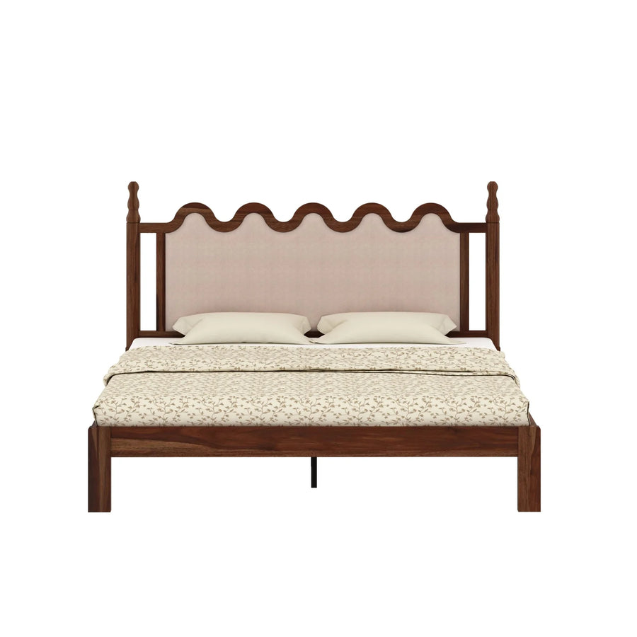 Vora Sheesham Wood King Size Bed In Provincial Teak Finish