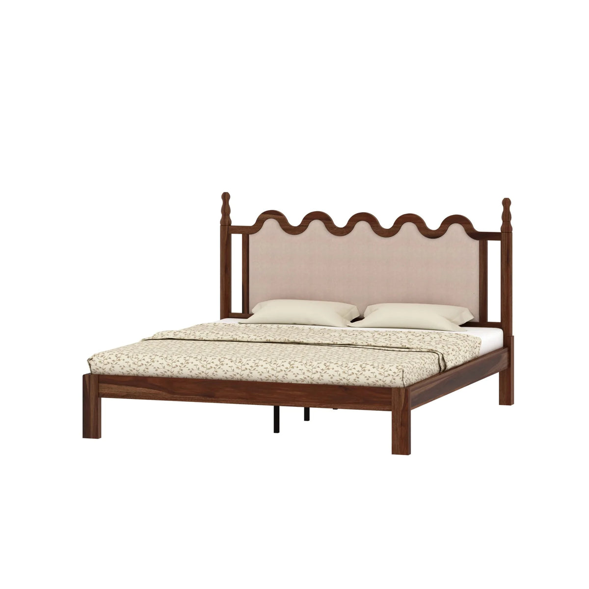Vora Sheesham Wood King Size Bed In Provincial Teak Finish