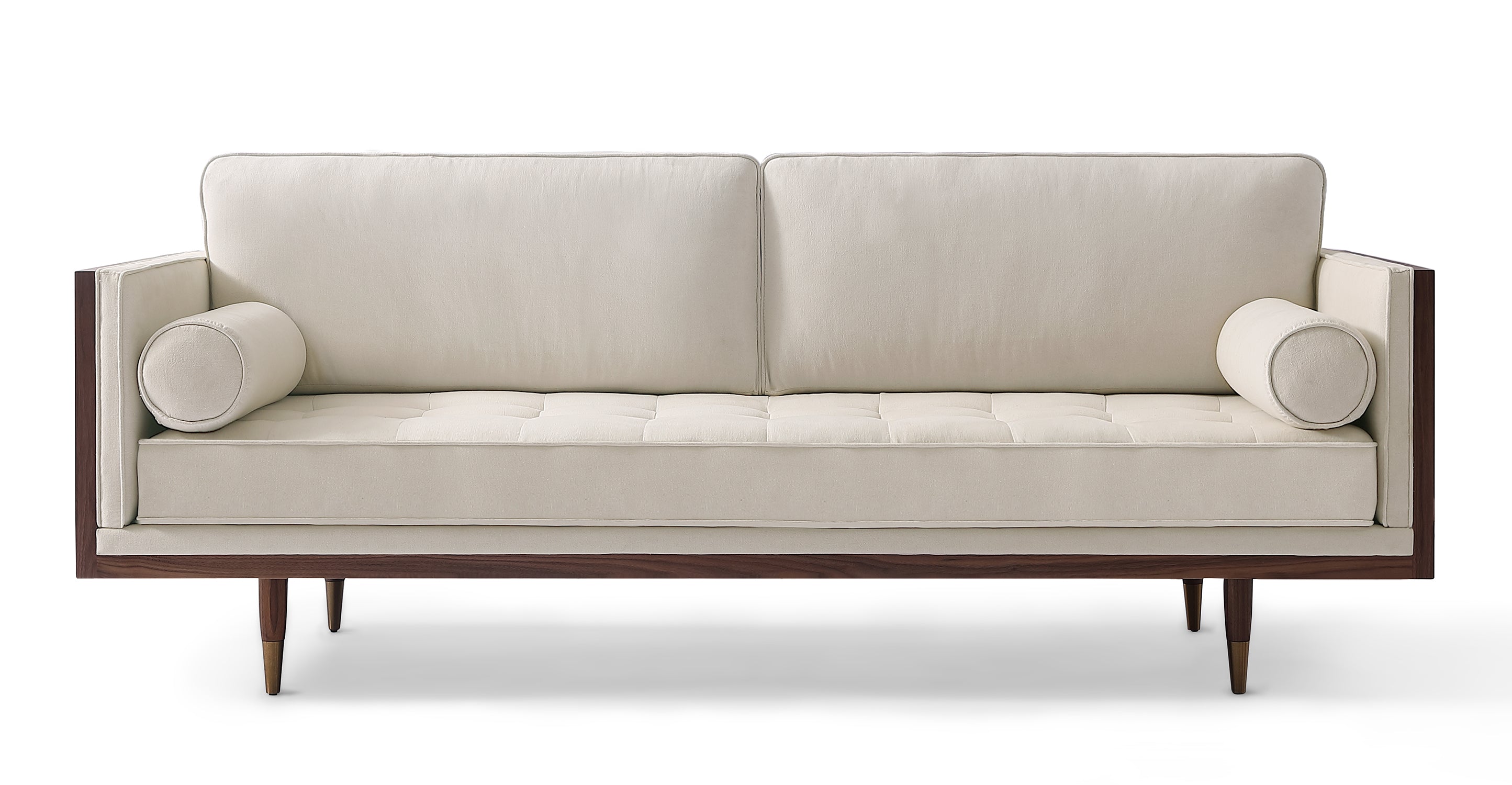 Bucky Fabric 3 Seater Sofa In Ivory Cream Colour