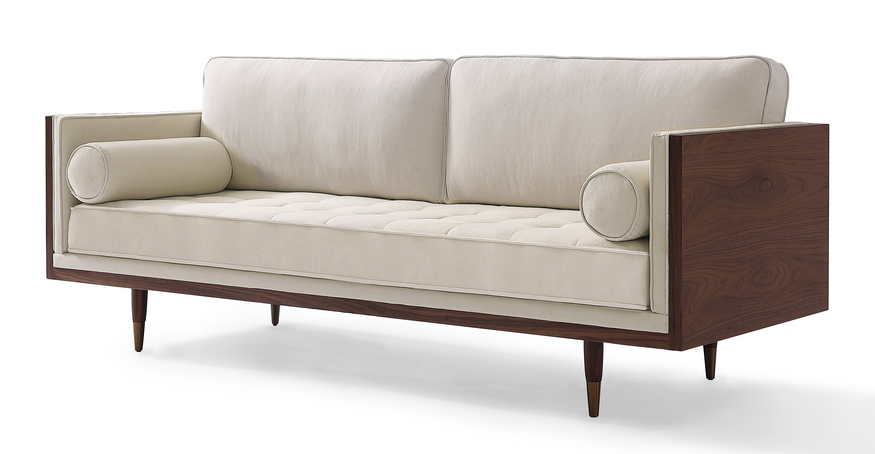 Bucky Fabric 3 Seater Sofa In Ivory Cream Colour