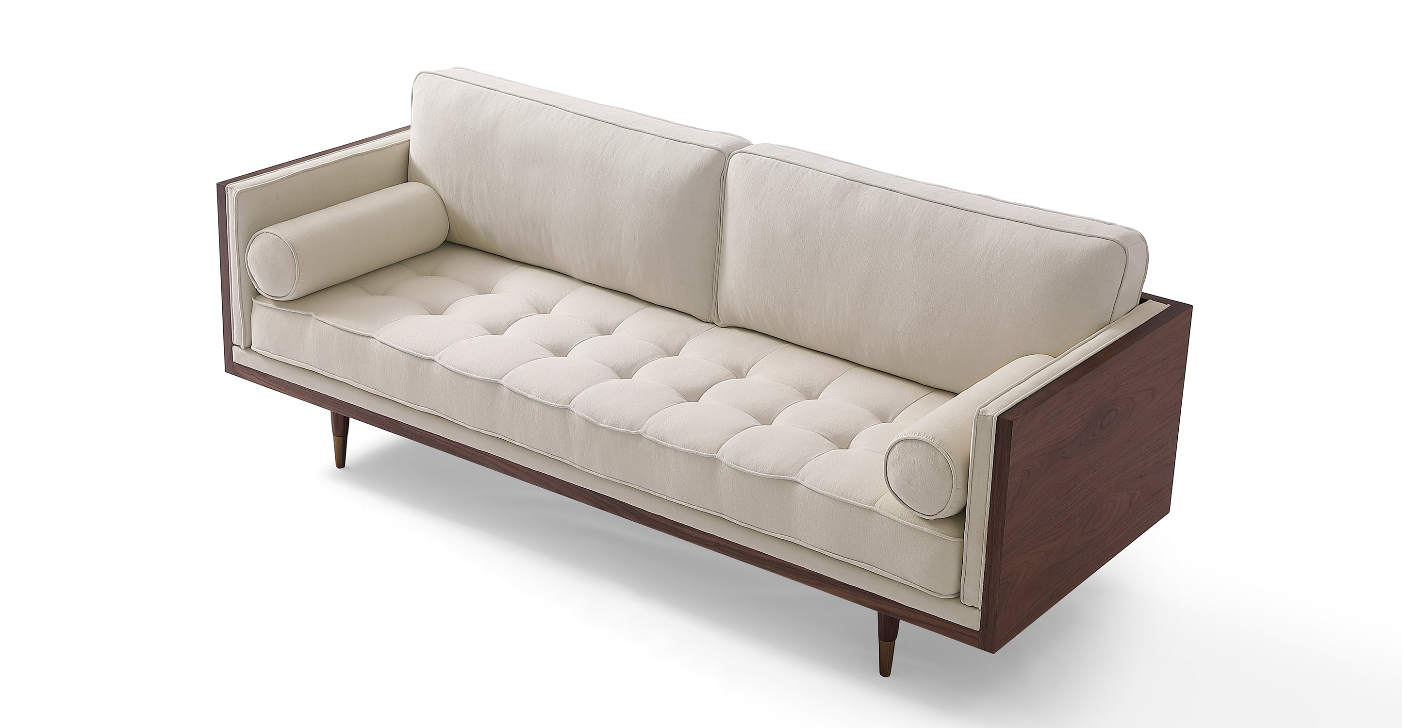 Bucky Fabric 3 Seater Sofa In Ivory Cream Colour