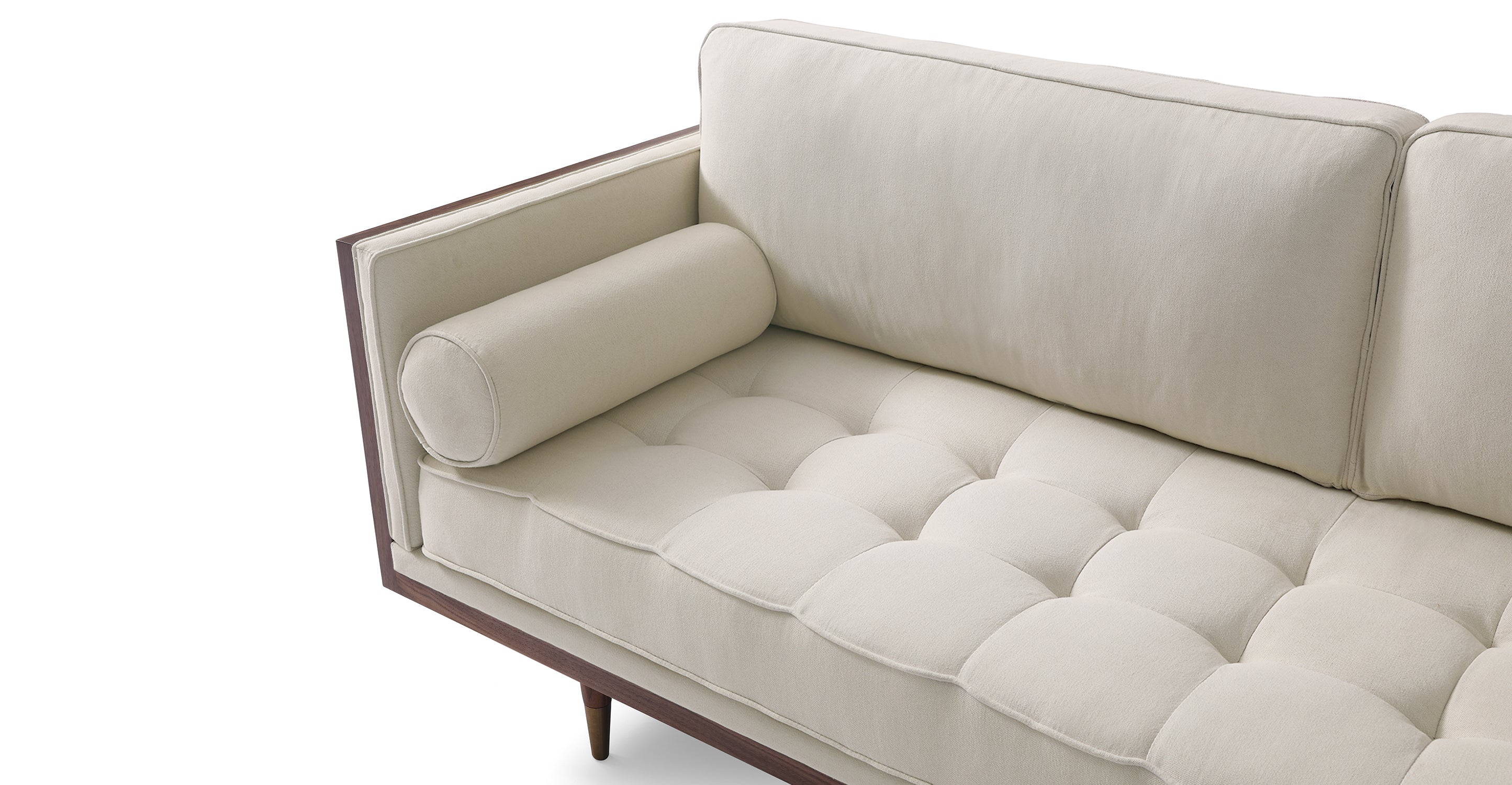 Bucky Fabric 3 Seater Sofa In Ivory Cream Colour