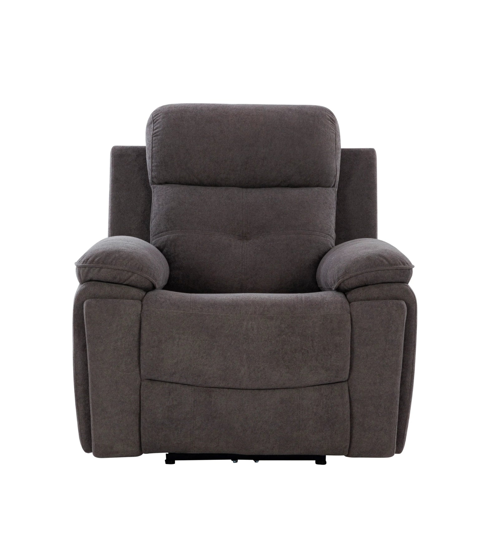 Waki Boucle 1 Seater Motorized Recliner - Concrete Grey - Front View by Febonic Living