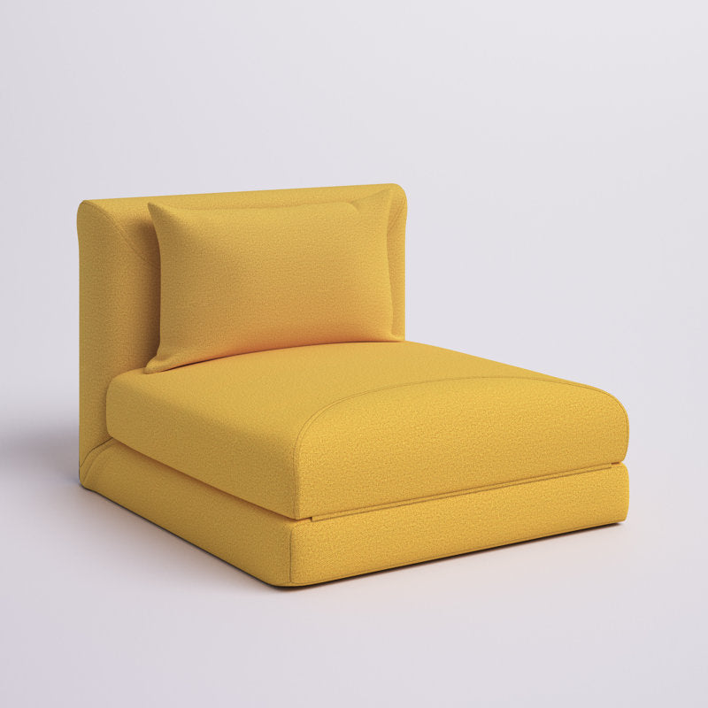 Dorry Fabric Convertible Accent Chair In Bold Yellow Colour