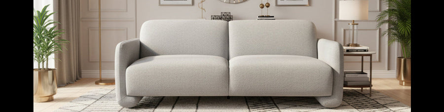 Wallace 3 Seater Fabric Sofa - Coin Grey by Febonic Living