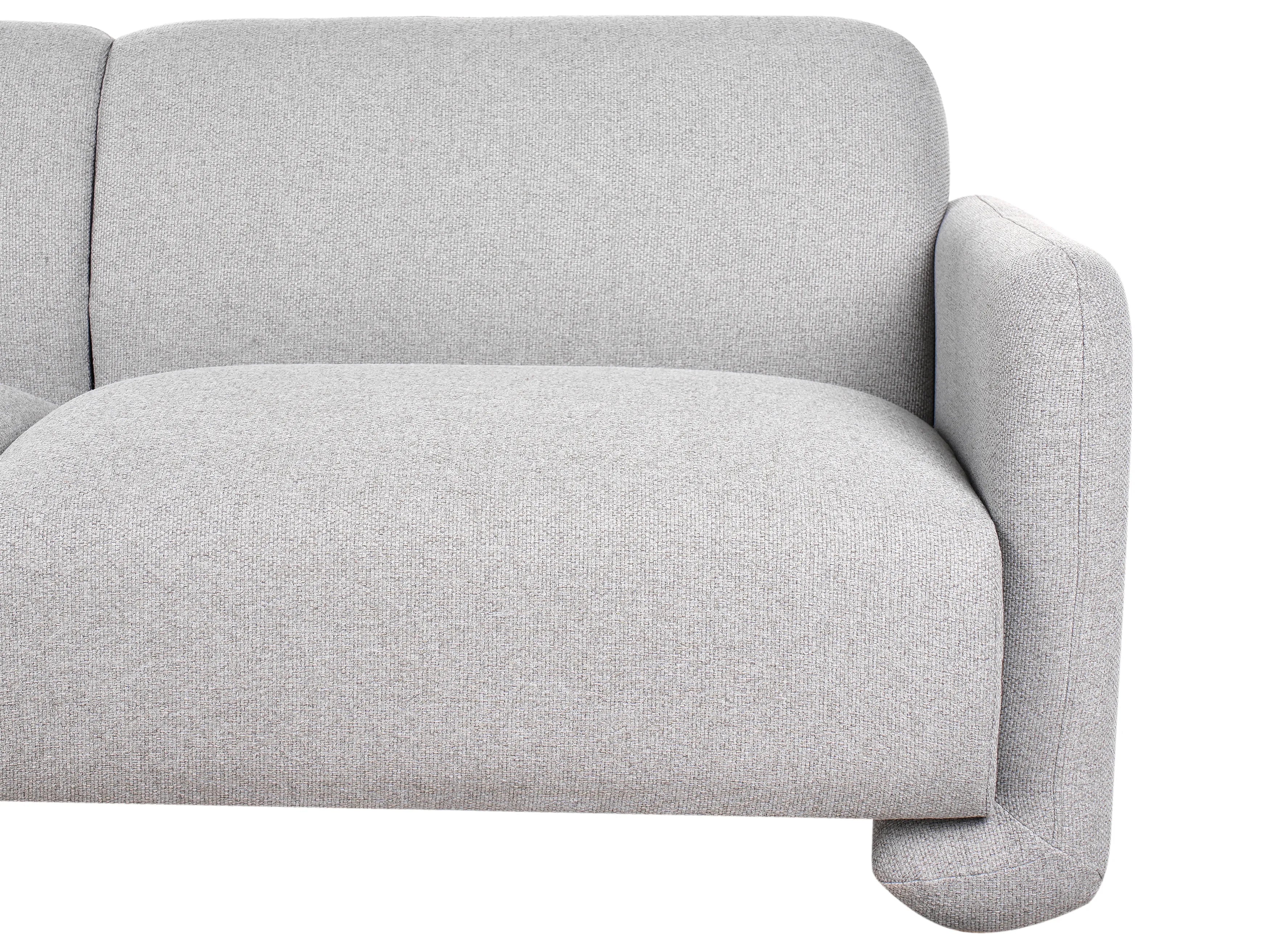 Wallace Fabric 3 Seater Sofa In Coin Grey Colour - Febonic Living