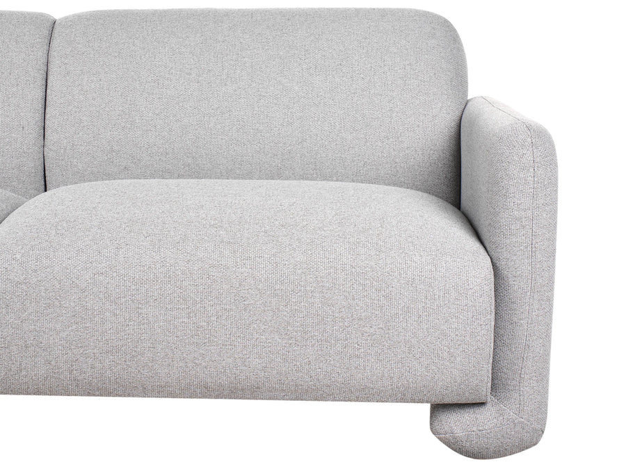 Wallace Fabric 3 Seater Sofa In Coin Grey Colour - Febonic Living