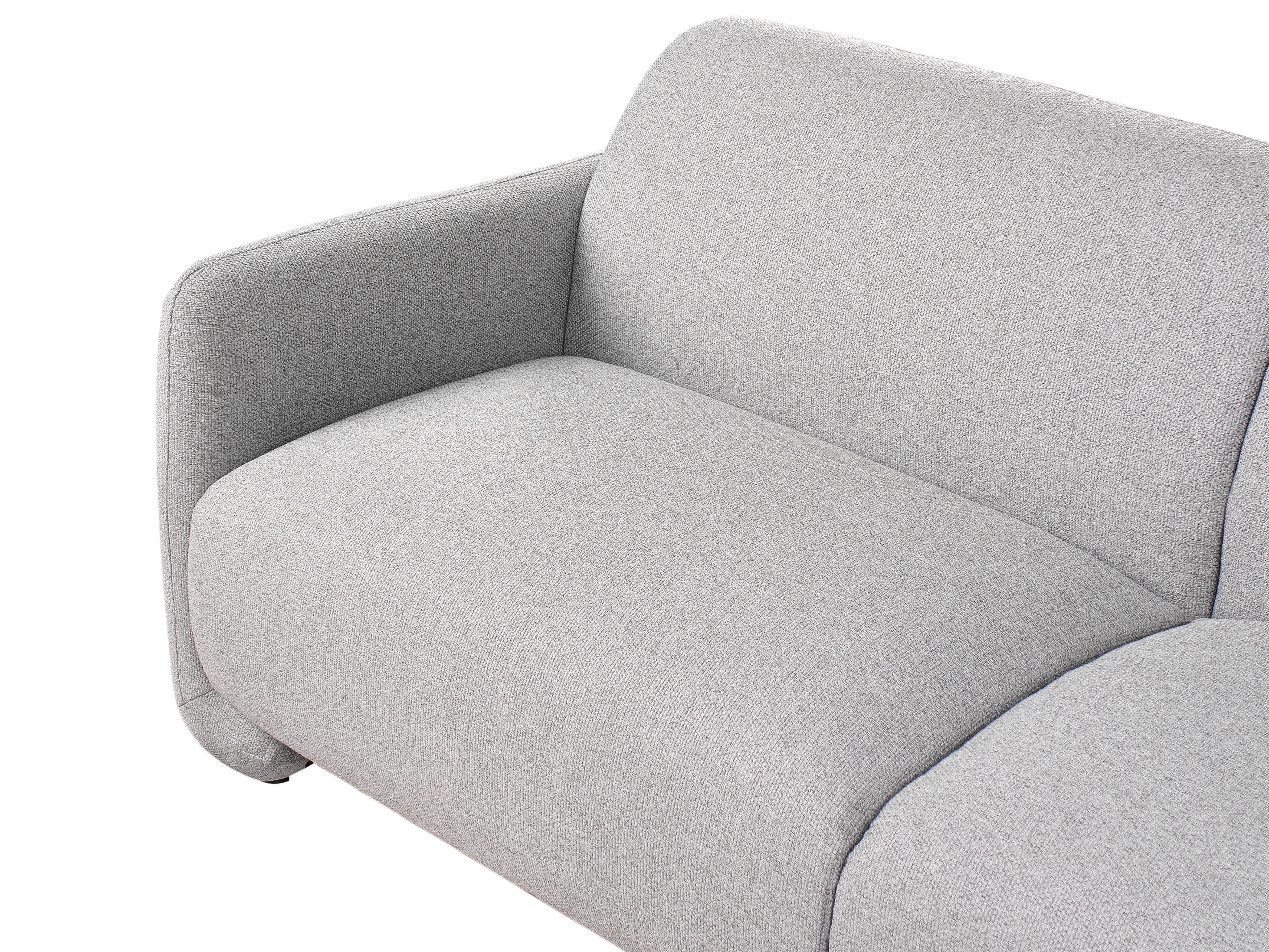 Wallace Fabric 3 Seater Sofa In Coin Grey Colour - Febonic Living