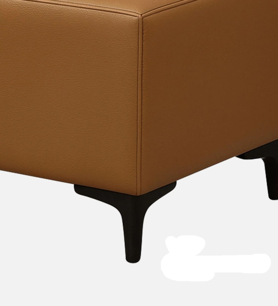 Wane Leatherette Pouffe In Cinnamon Brown Colour - Febonic Living
