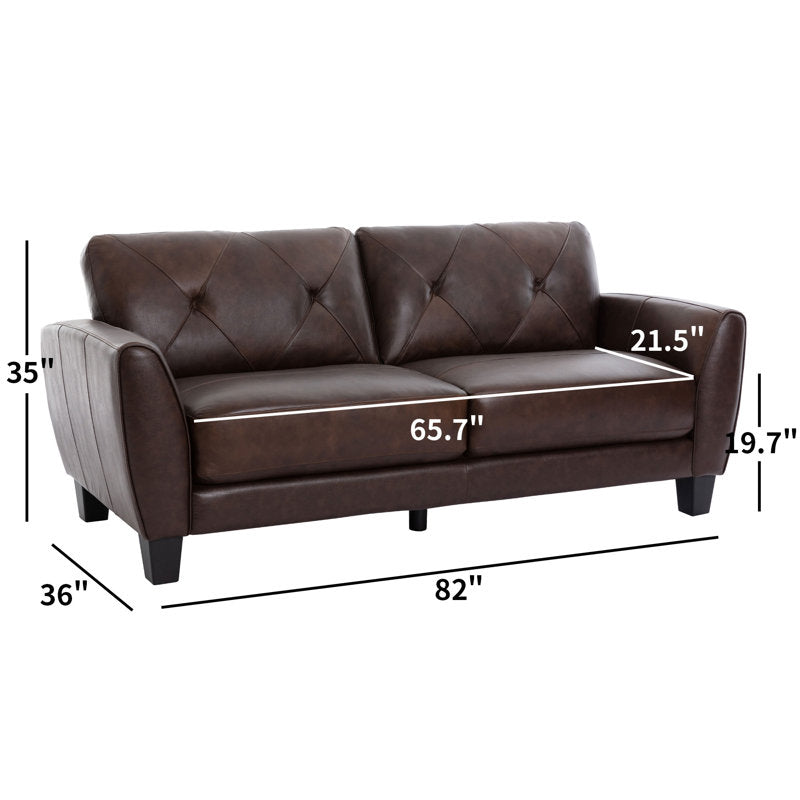 Humpy Leatherette 3 Seater Sofa In Mocha Brown Colour - Febonic Living