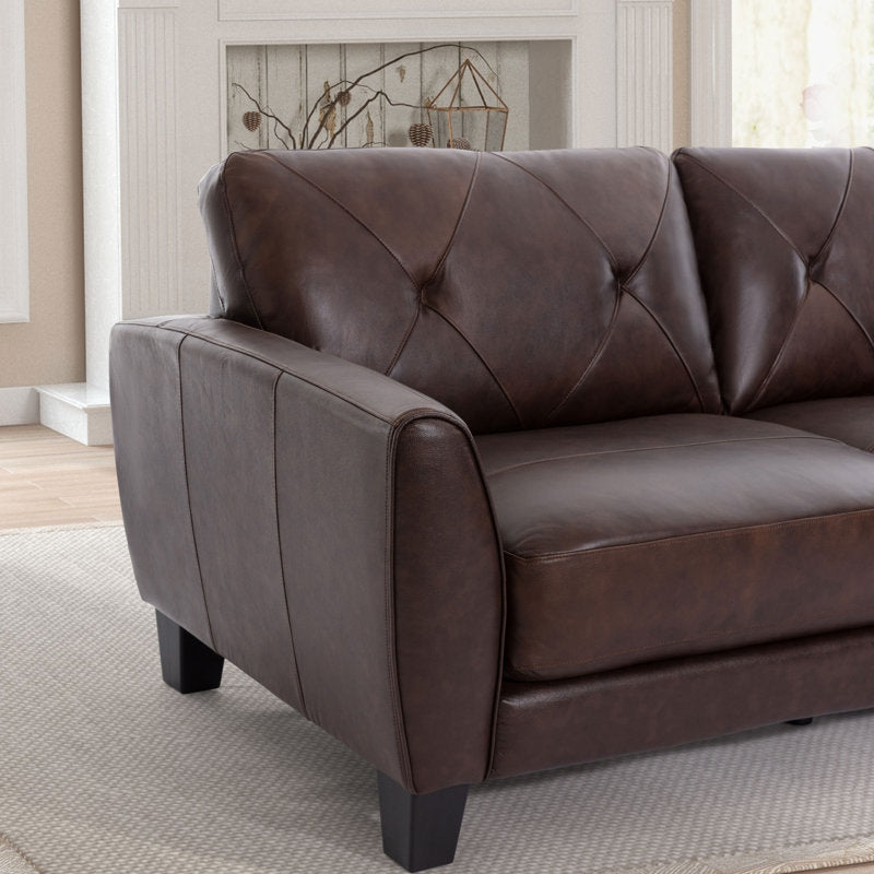 Humpy Leatherette 3 Seater Sofa In Mocha Brown Colour - Febonic Living