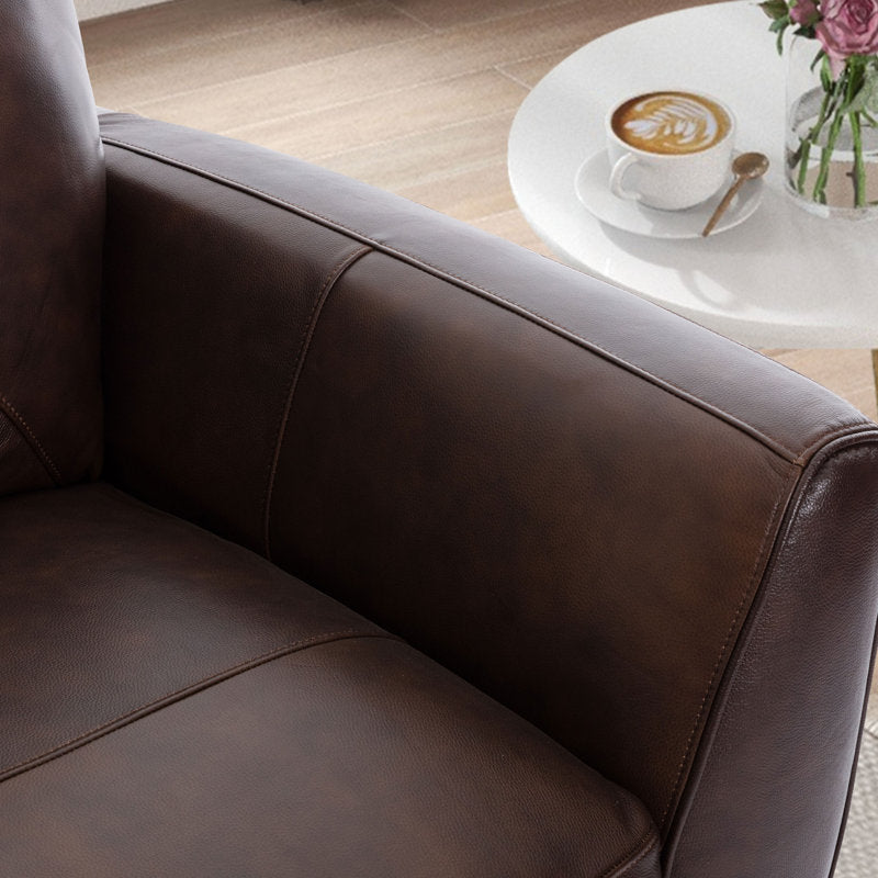 Humpy Leatherette 3 Seater Sofa In Mocha Brown Colour - Febonic Living