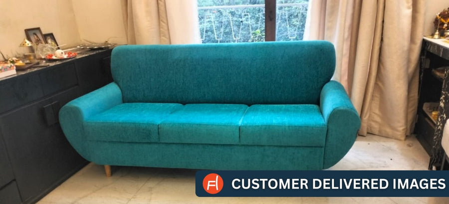 Jessy Fabric 3 Seater Sofa In Blood Maroon Colour - Febonic Living