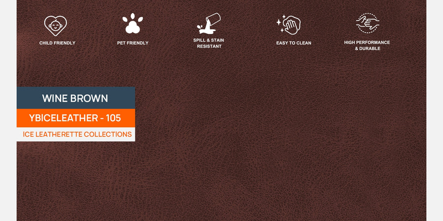 Sterio Leatherette 3 Seater Sofa In Wine Brown Colour - Febonic Living