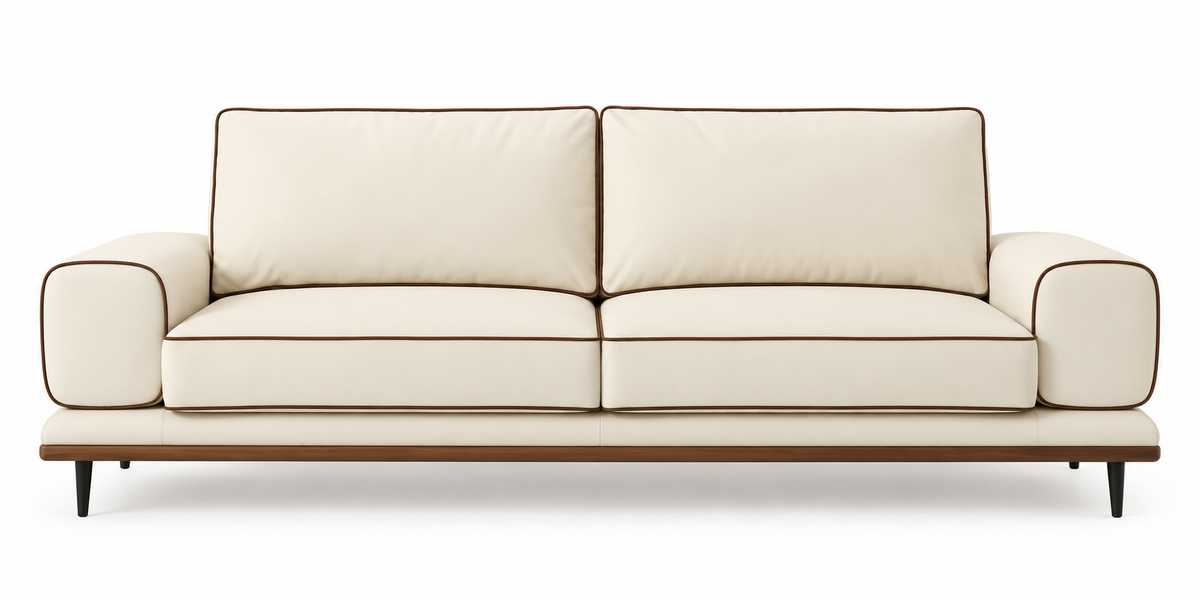 Xenex Velvet 3 Seater Sofa - Beige Colour