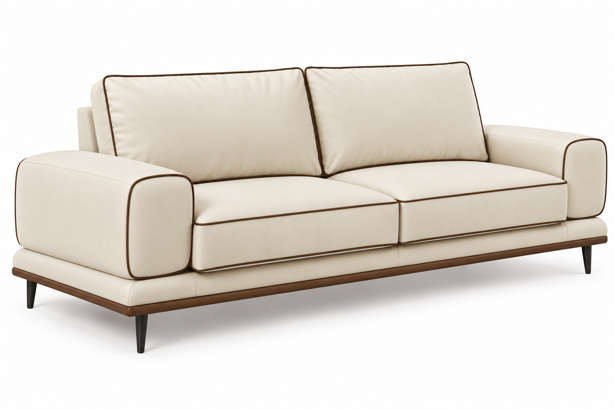 Xenex Velvet 3 Seater Sofa - Beige Colour
