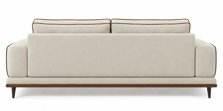 Xenex Velvet 3 Seater Sofa - Beige Colour