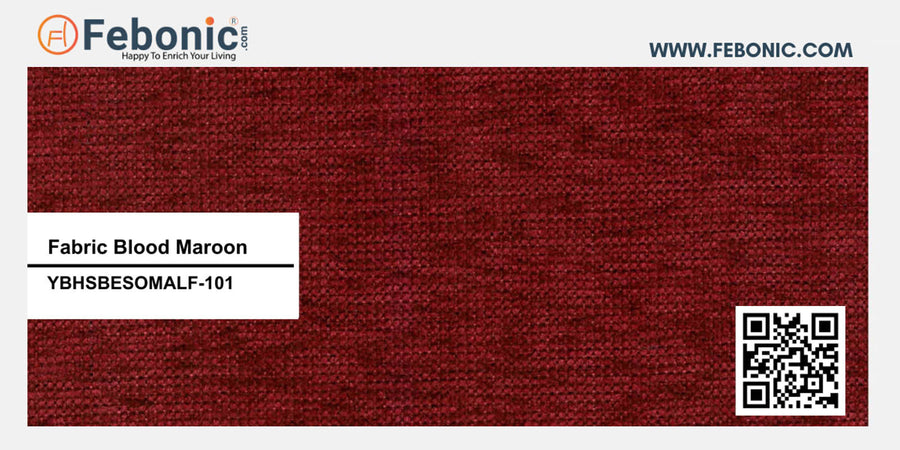 Molo Fabric 3 Seater Recamier In Blood Maroon Colour With Storage - Febonic Living