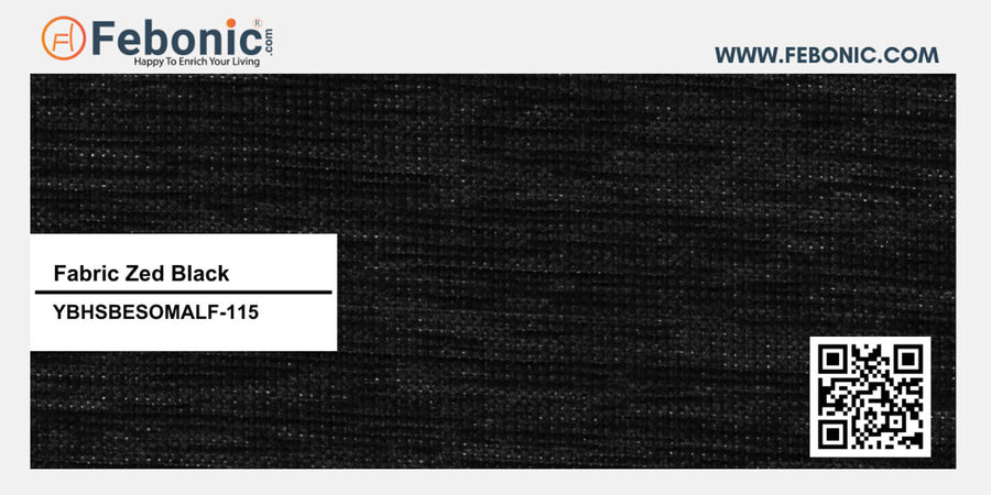 Nowia Fabric 2 Seater Recamier In Zed Black Colour With Storage - Febonic Living