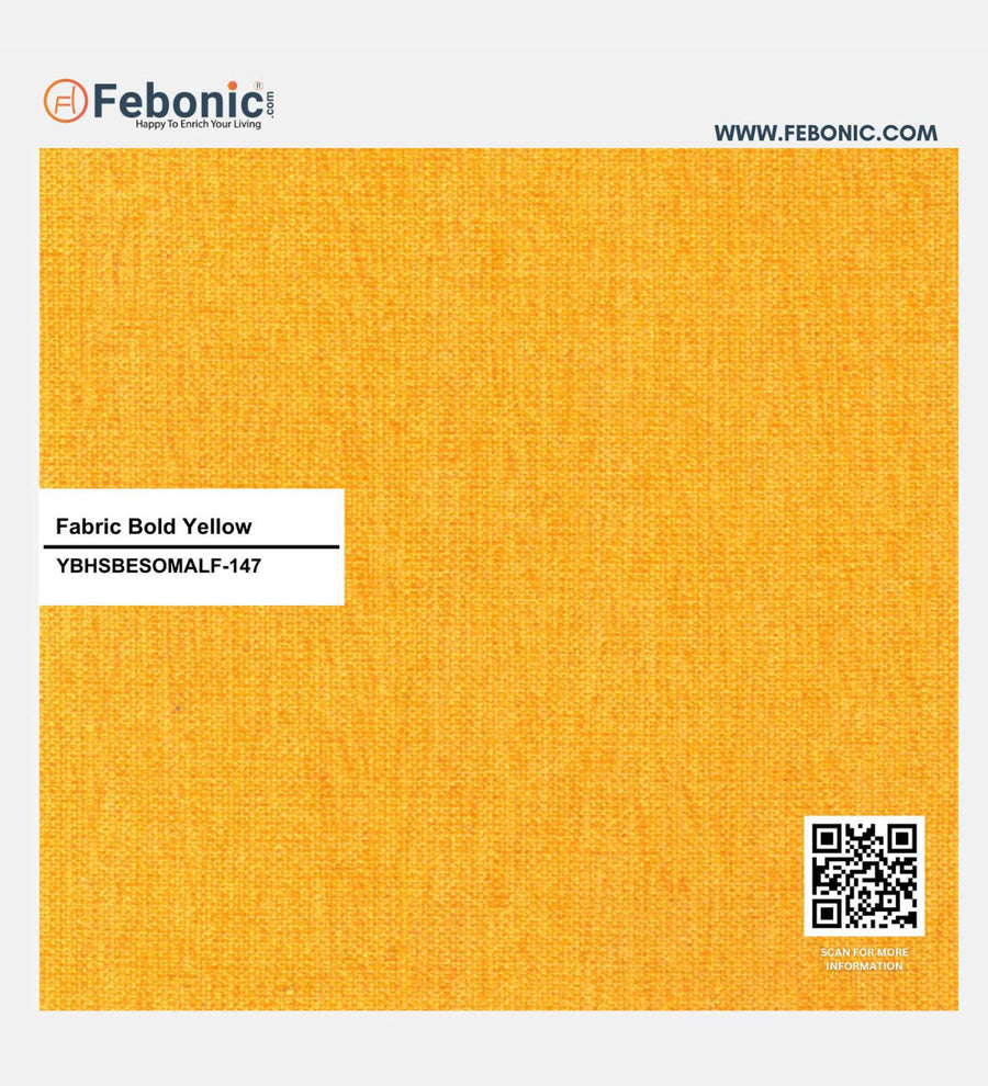 Sona Fabric Barrel Chair With Ottoman In Bold Yellow Colour - Febonic Living