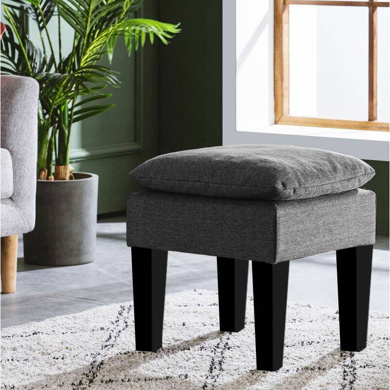 Vodoo Fabric Storage Ottoman in Charcoal Grey Colour