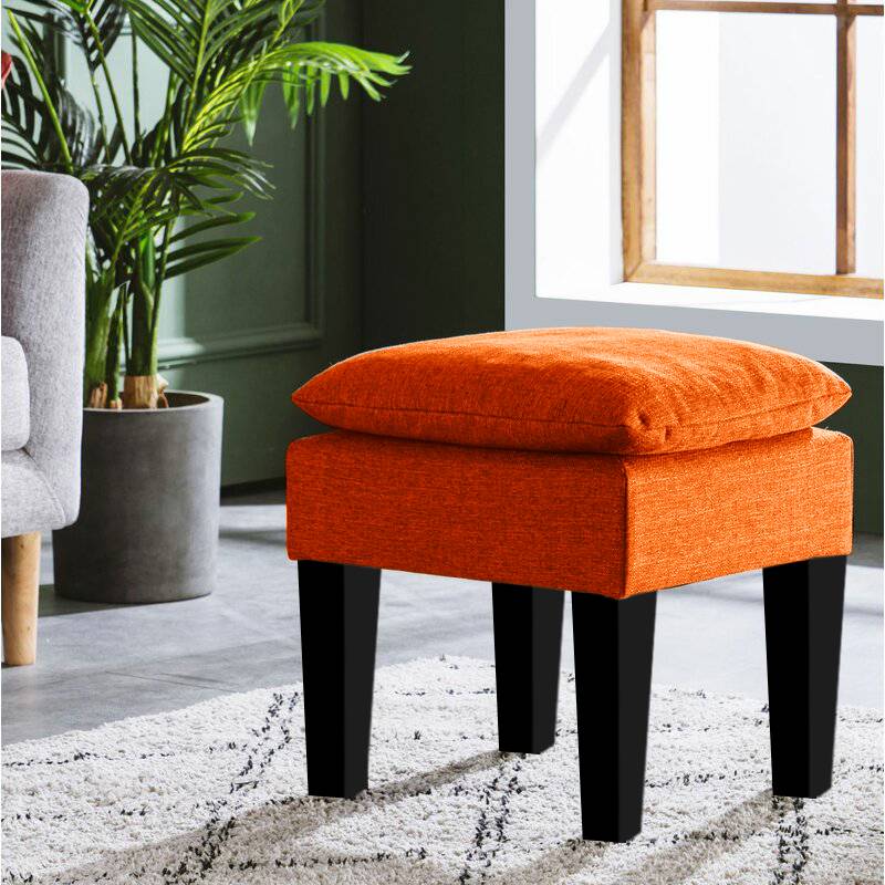 Vodoo Fabric Storage Ottoman in Vivid Orange Colour