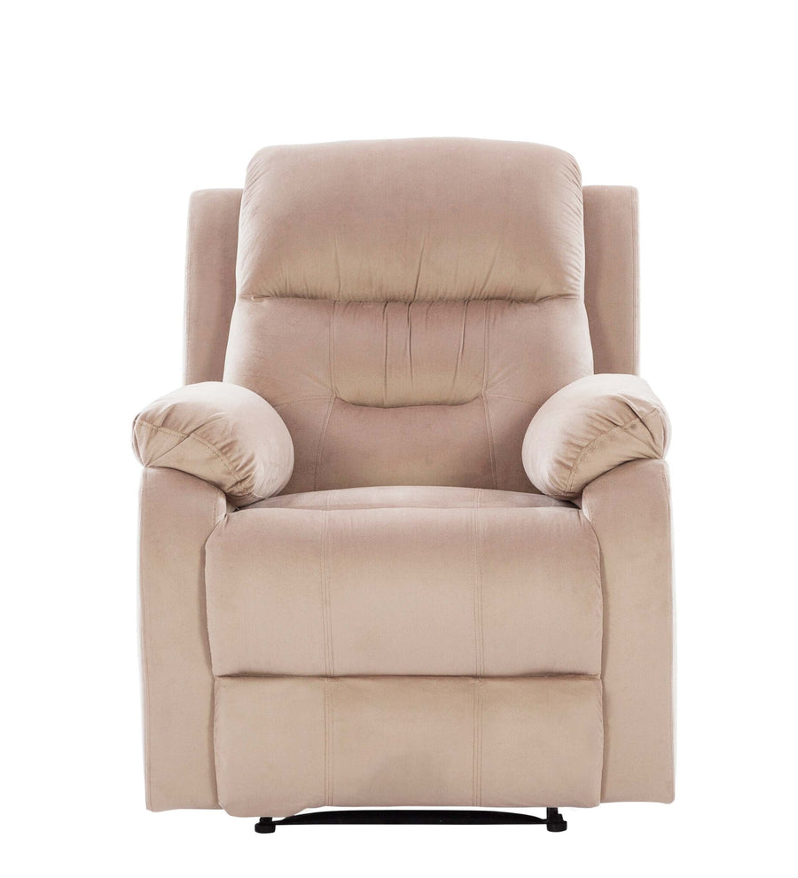 Yama 1 Seater Motorized Velvet Recliner - Camel Beige - Clear View by Febonic Living