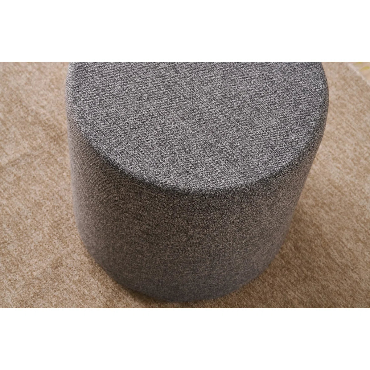 Yorin Fabric Pouffe In Nimbus Grey Colour