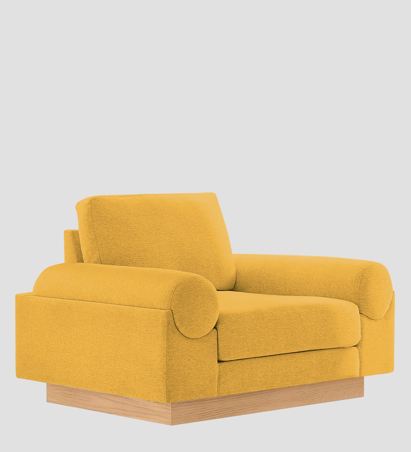 Yuma Fabric 1 Seater Sofa In Bold Yellow Colour