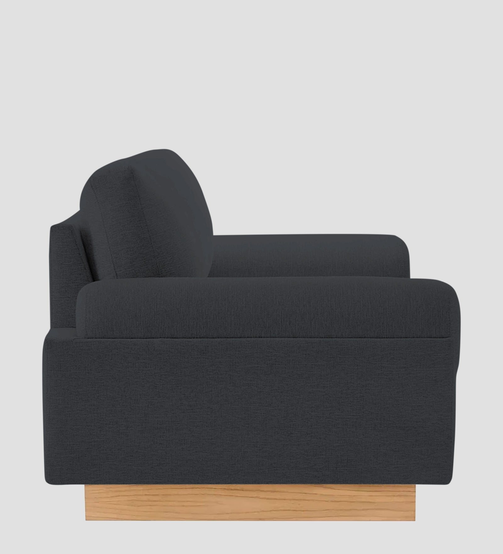 Yuma Fabric 1 Seater Sofa In Charcoal Grey Colour