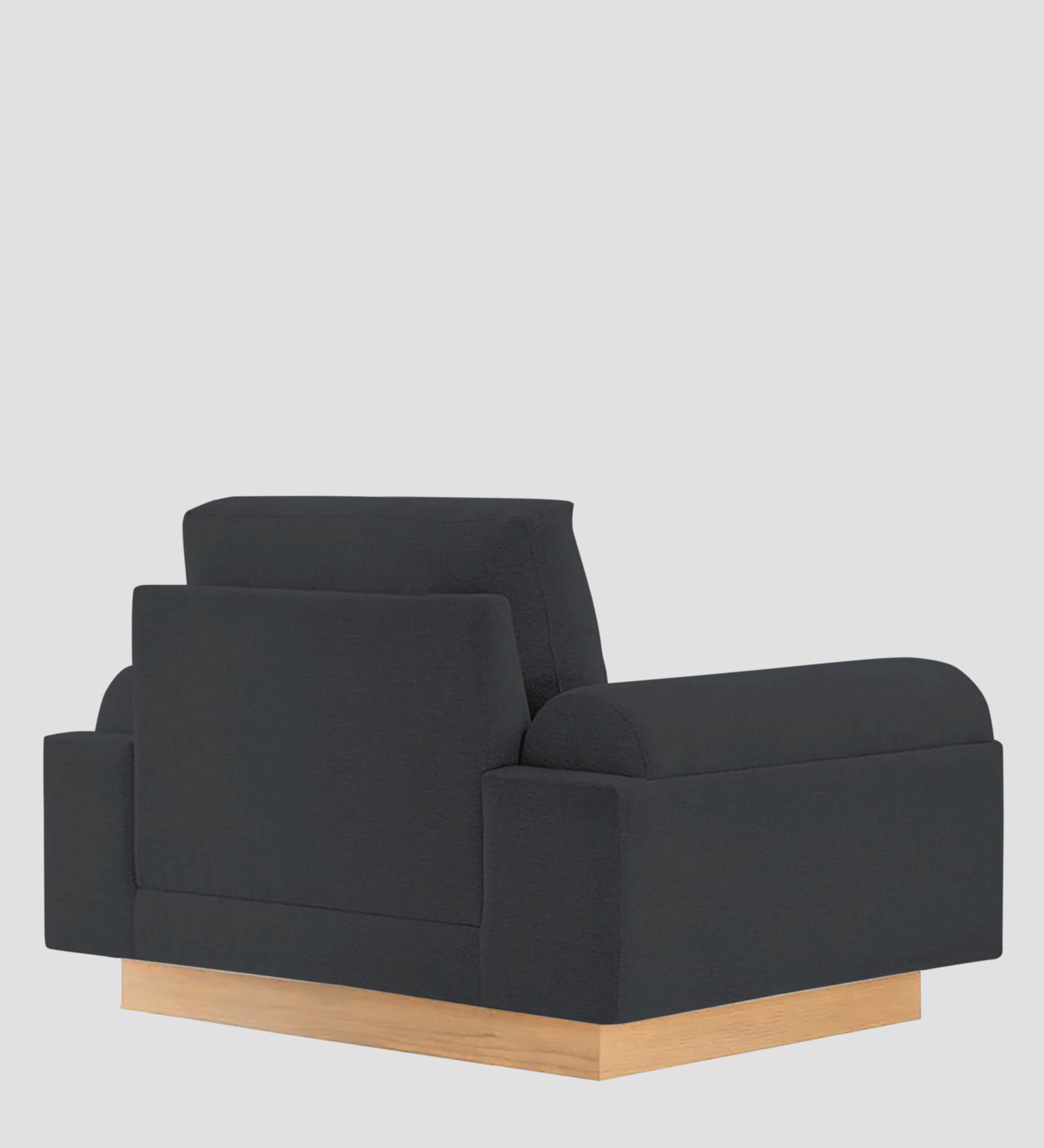 Yuma Fabric 1 Seater Sofa In Charcoal Grey Colour