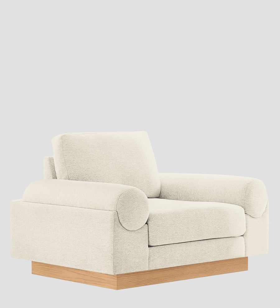 Yuma Fabric 1 Seater Sofa In Ivory Cream Colour - Febonic Living