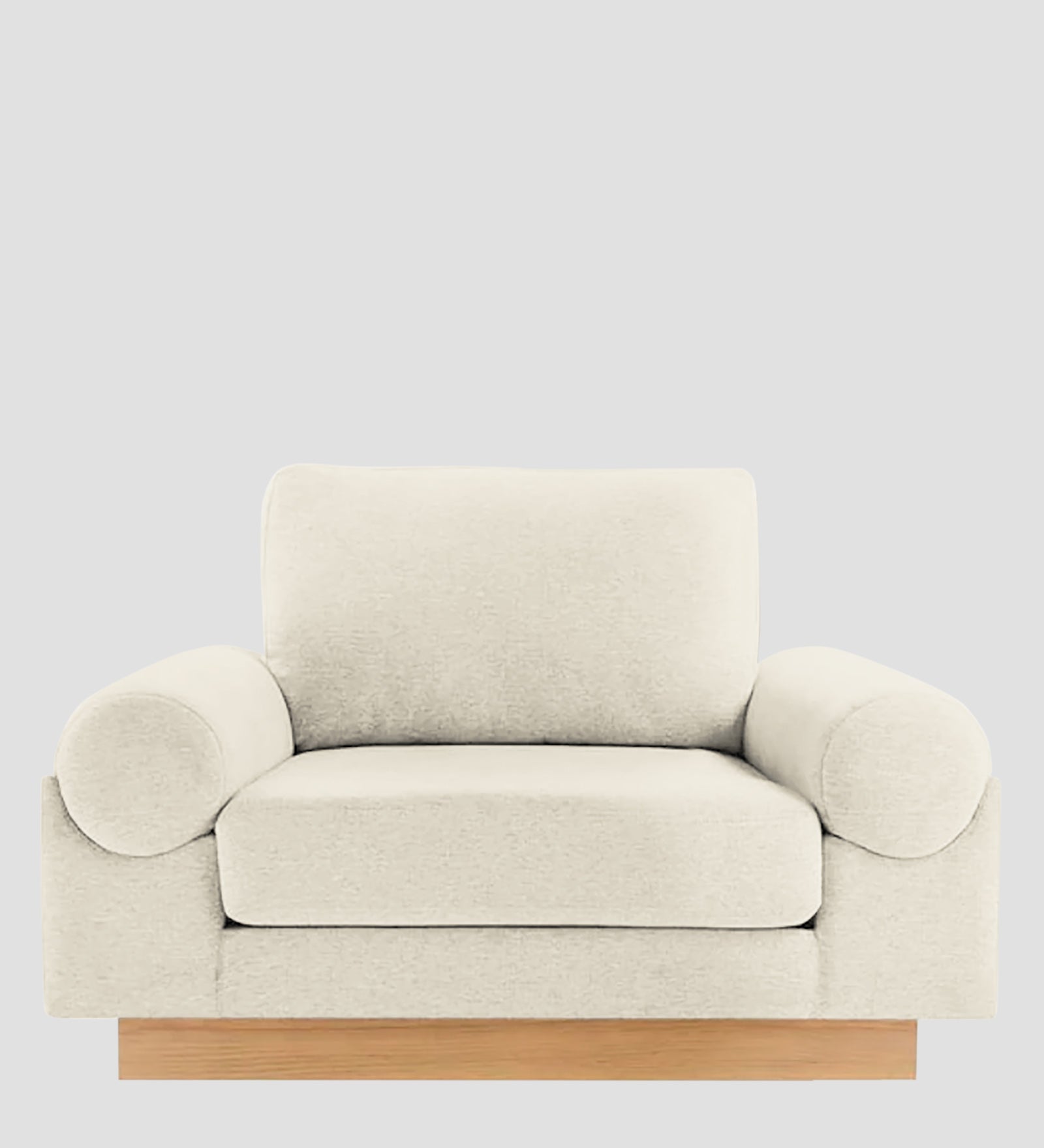 Yuma Fabric 1 Seater Sofa In Ivory Cream Colour