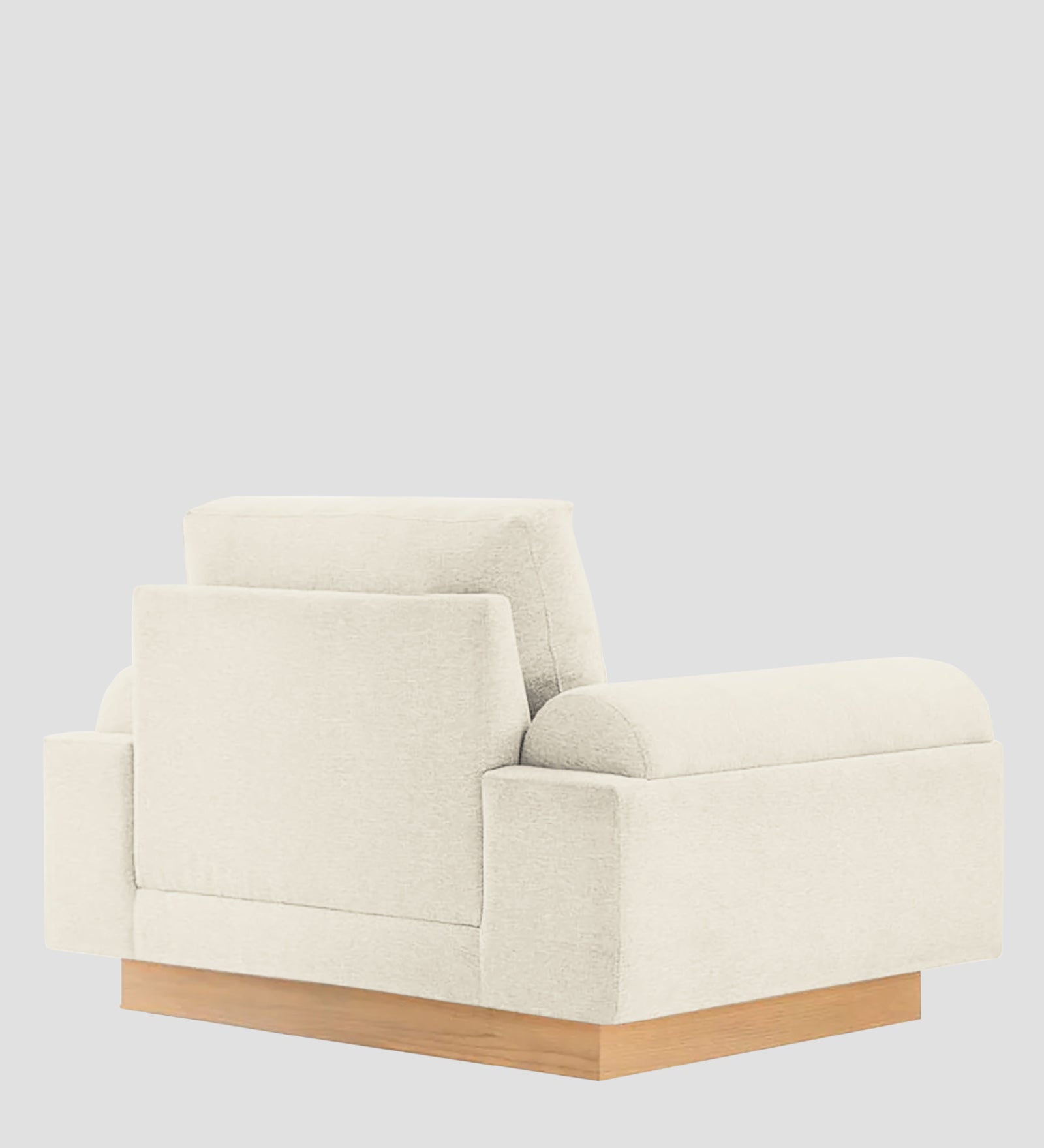 Yuma Fabric 1 Seater Sofa In Ivory Cream Colour