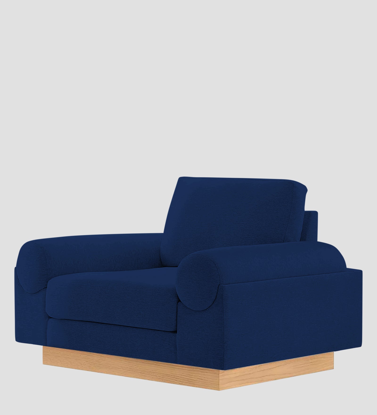 Yuma Fabric 1 Seater Sofa In Royal Blue Colour