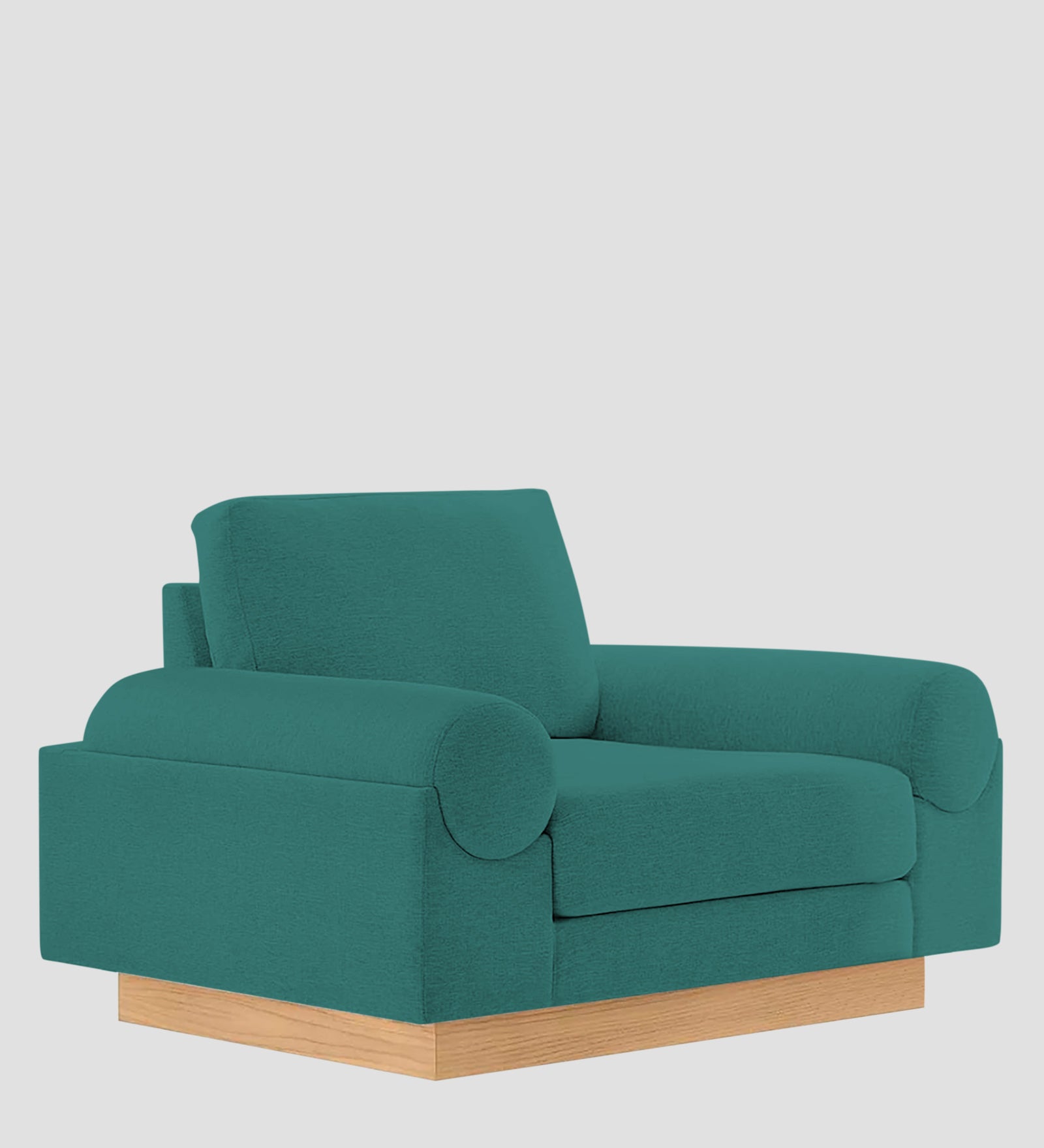 Yuma Fabric 1 Seater Sofa In Sea Green Colour