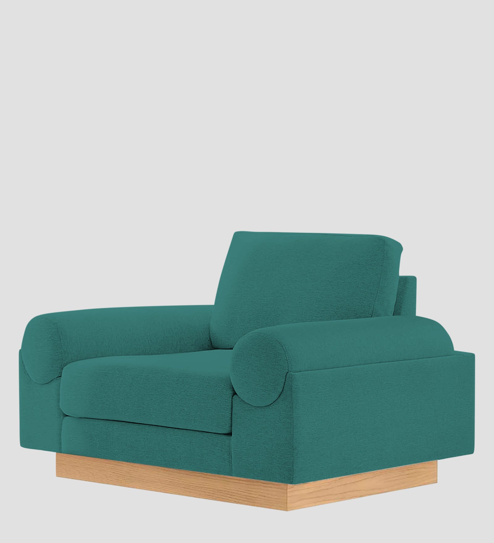Yuma Fabric 1 Seater Sofa In Sea Green Colour