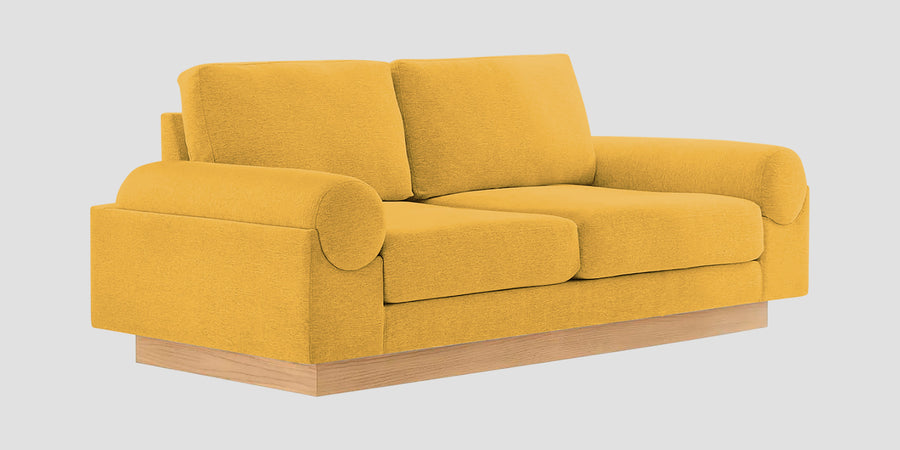 Yuma Fabric 2 Seater Sofa In Bold Yellow Colour - Febonic Living