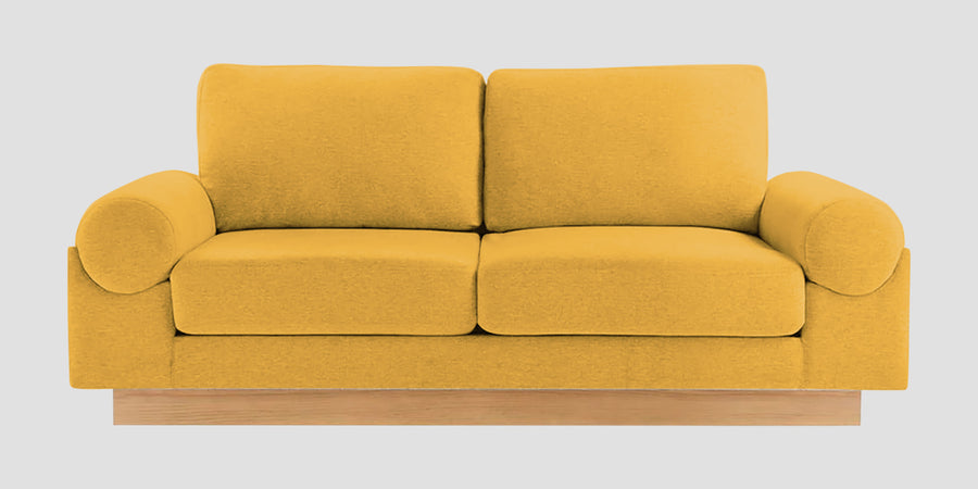 Yuma Fabric 2 Seater Sofa In Bold Yellow Colour - Febonic Living