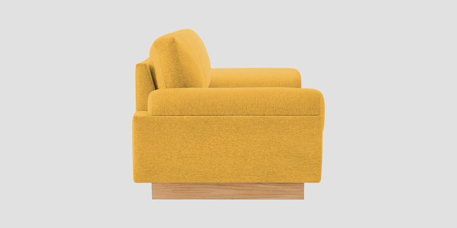 Yuma Fabric 2 Seater Sofa In Bold Yellow Colour - Febonic Living